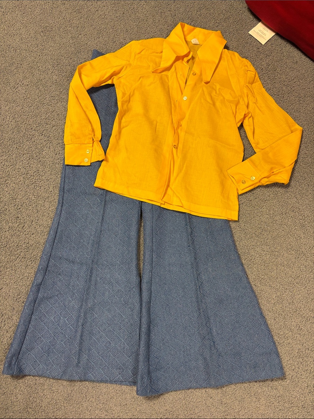 Vintage 1970s blouse and pants set.